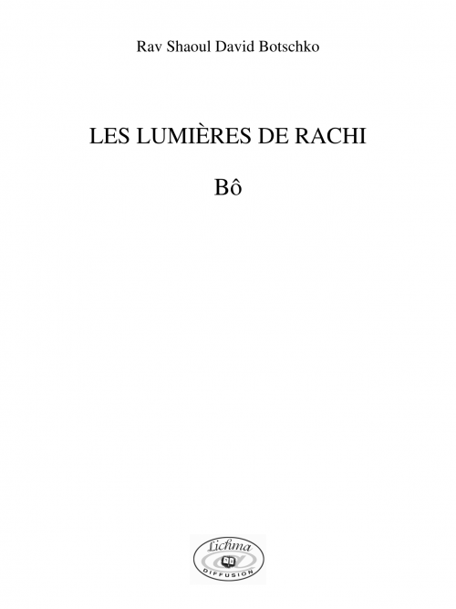 Couverture du livre Les lumières de Rachi - Bô