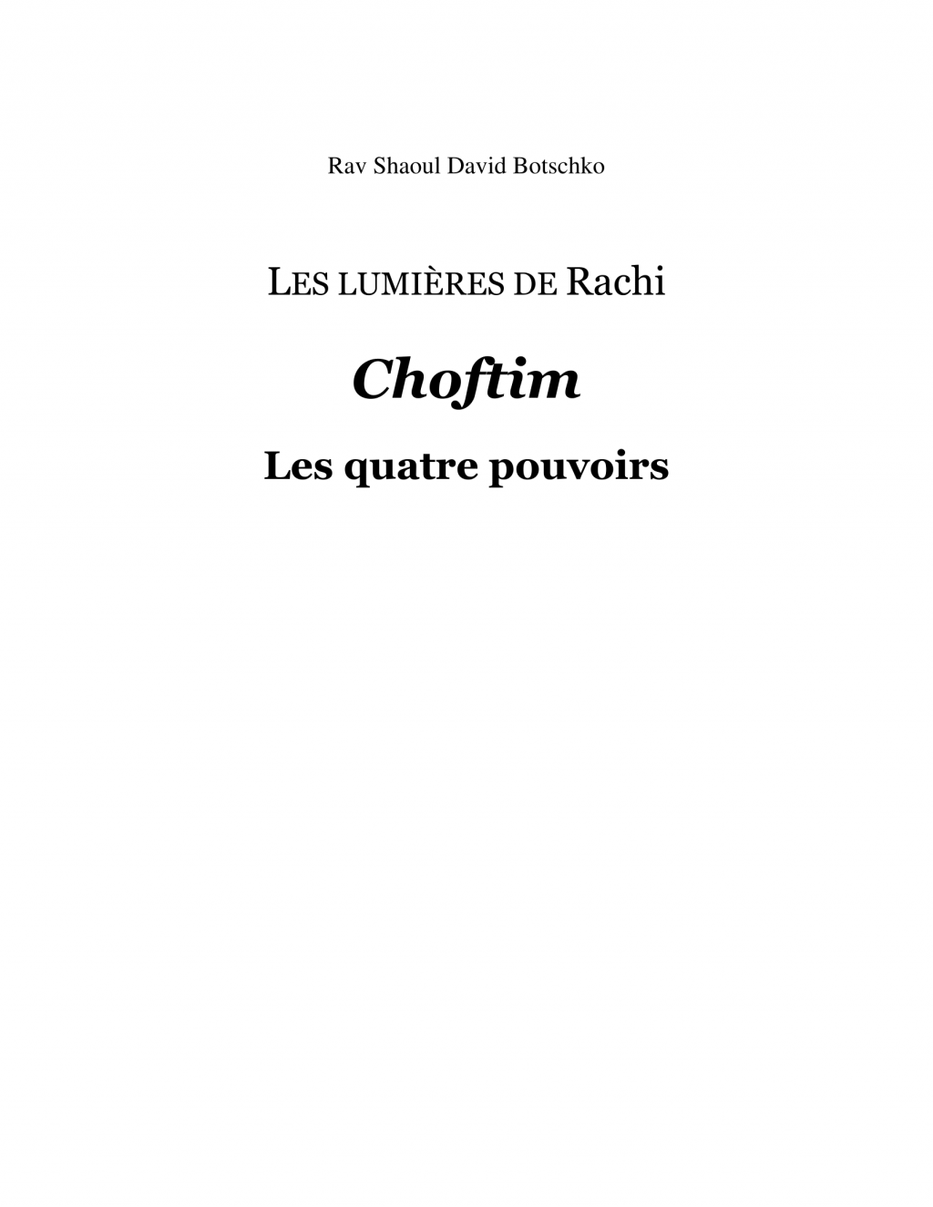 Couverture du livre Les lumières de Rachi - Choftim